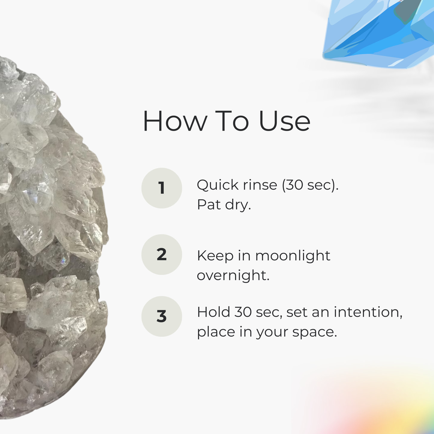 Clear Quartz Cluster - For clarity, cleansing, and calm spaces.
