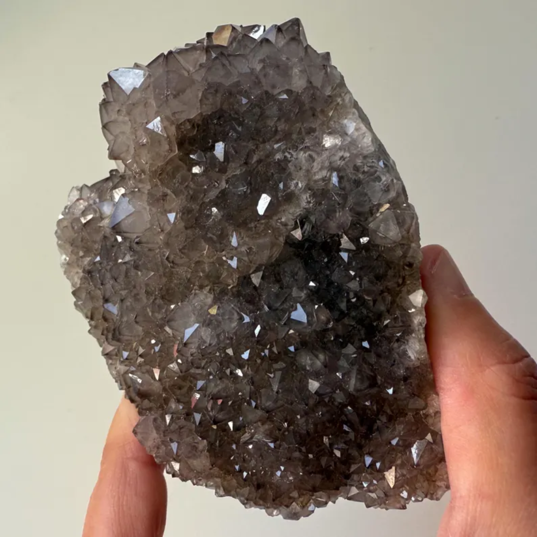 Smoky Quartz Cluster For grounding, protection, and calm strength.