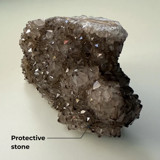 Smoky Quartz Cluster For grounding, protection, and calm strength.