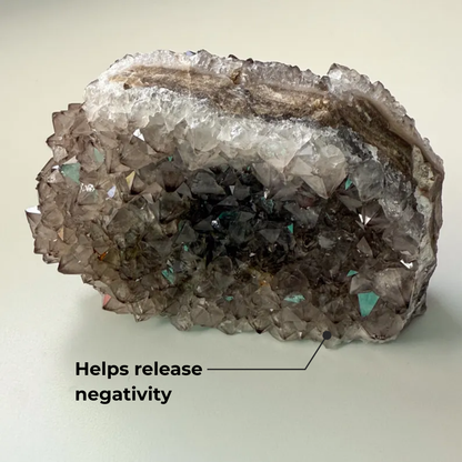 Smoky Quartz Cluster For grounding, protection, and calm strength.