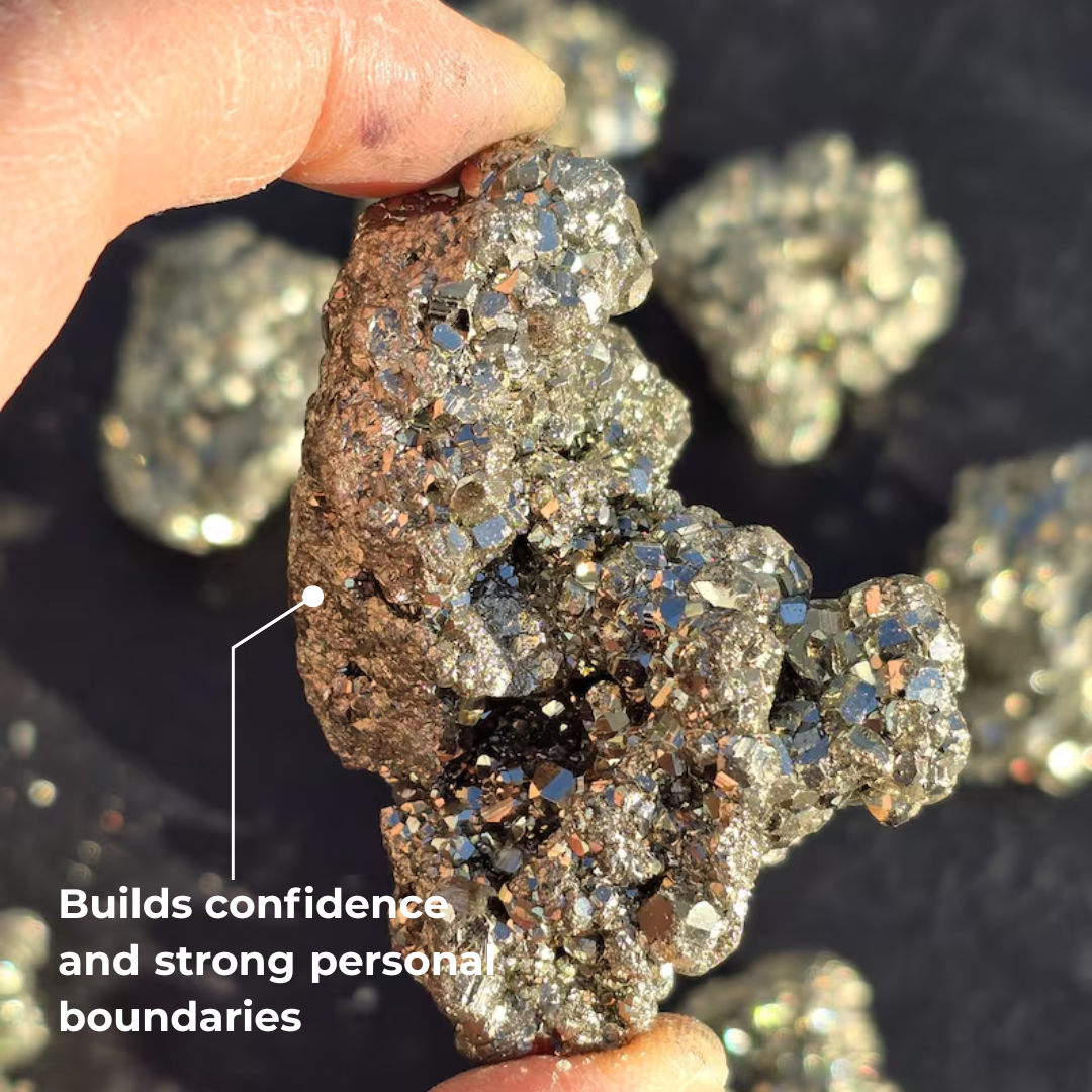 Pyrite Cluster For money energy, confidence, and bold action.